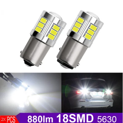 Ampoules LED P21W BA15S veilleuses Blanches Feux de jour phare recul 850 lumens - Photo 1/3