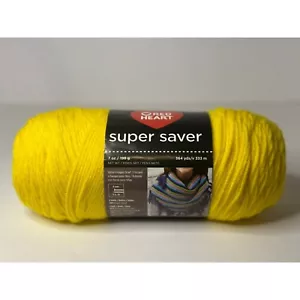Red Heart Craft 100% Acrylic Fiber Yarn Crochet Knitting Weaving Bright Yellow - Picture 1 of 5