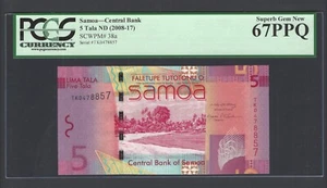 Samoa 5 Tala ND (2008-17) P38a Sin Circular Calificado 67 - Imagen 1 de 2