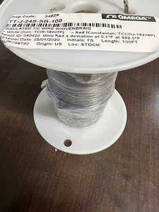 J Type Thermocouple Duplex Wire TT-J-24S-SB-100 - Picture 1 of 2