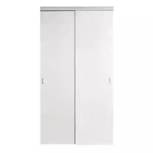 Impact Plus Sliding Door W/ Matching Trim 42" x 80" Solid Core Closet White - Picture 1 of 7