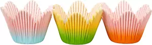 Ombre Flower Petal Cupcake Liners, Pastel Baking Cups for Easter, Weddings, Baby - Picture 1 of 5