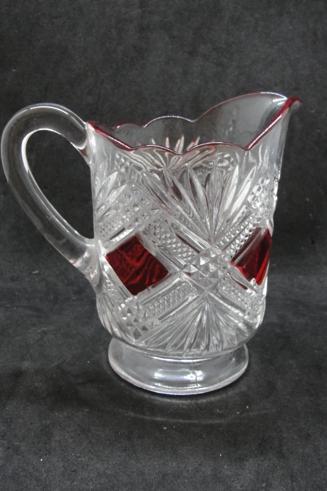 EAPG Greensburg Glass Co's Ruby Stained Tacoma Creamer - Image 1 of 1