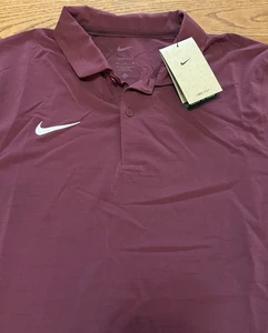 Nuova Nike Dri-fit Golf Coaches Polo Marrone Rosso Fj9554-669 Uomo Taglia M Swoosh - Foto 1 di 8