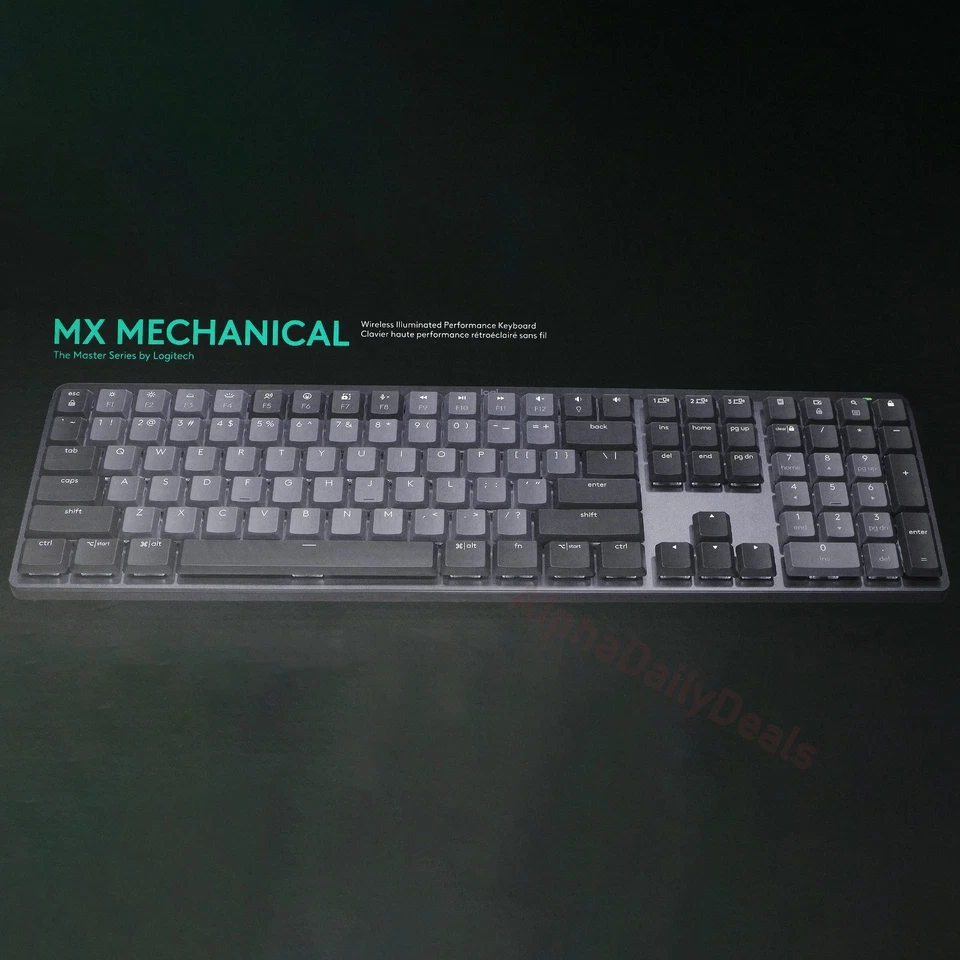 Logitech MX Mechanical Full Size Wireless Keyboard Backlit Keys Windows macOS - Image 1 of 4