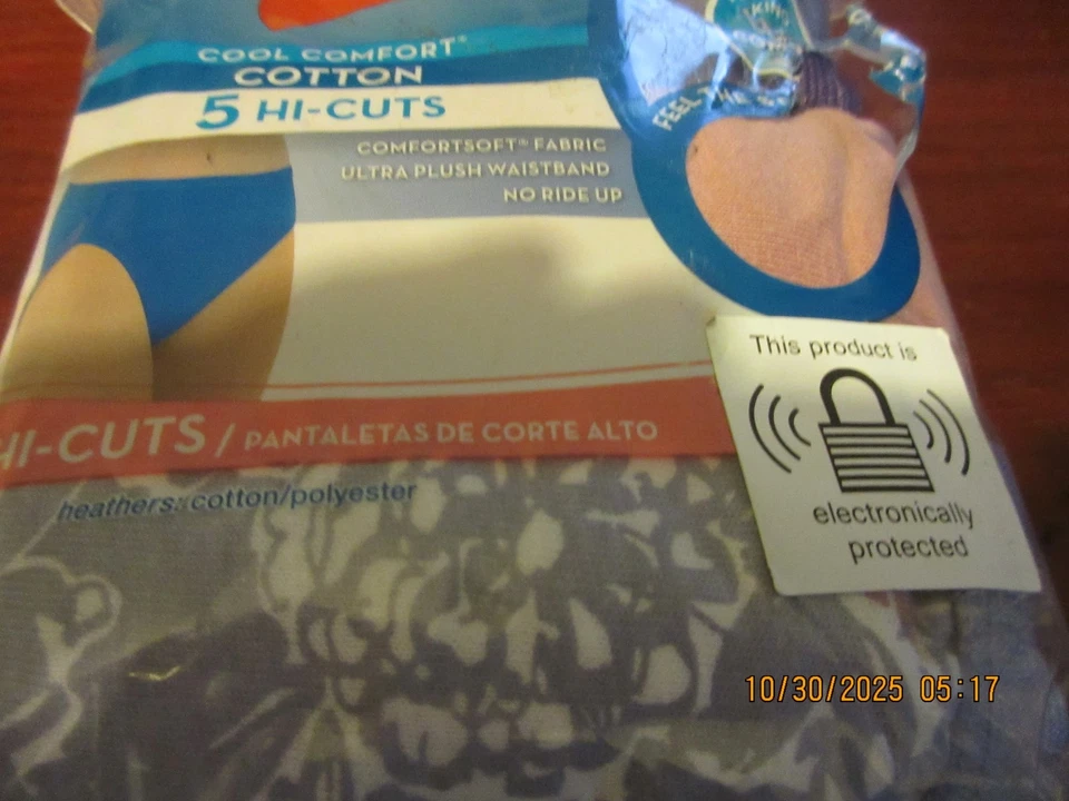 Paquete de 5 bragas Hanes de algodón frescas cómodas de corte alto para mujer Foto 1 de 1