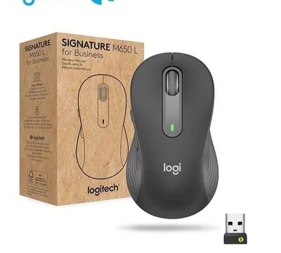 Logitech M650L Wireless Laser Mouse for PC/MAC with Unifying Receiver - Black - Image 1 of 4