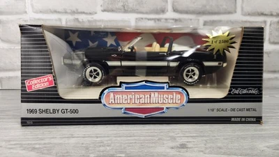 ERTL American Muscle Black 1969 Shelby GT-500 Convertible 1:18 Diecast 7010 - Image 1 of 4