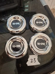NOS VINTAGE 1980S TRU SPOKE WHEEL CENTER CAPS SET OEM - Picture 1 of 4