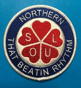NORTHERN SOUL IRON ON PATCH - THAT BEATIN RHYTHM - BLUE WHITE RED - Picture 1 of 1
