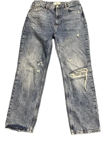 We the Free Distressed Jeans Women’s 30 Free People Medium Wash Blue Denim - Picture 1 of 18
