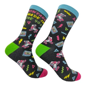 Women's Vintage Made In The 90s Socks Funny Cool Old School Novelty Footwear - Imagen 1 de 9