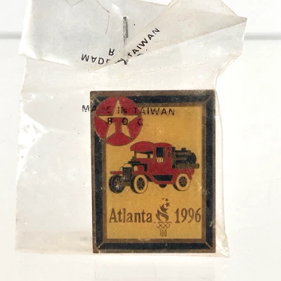 Texaco Atlanta Olympics 1996 April collectors Pin Vintage Red Fire Truck - Image 1 of 4