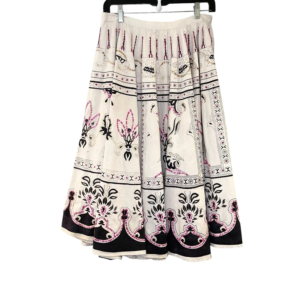 Falda midi Sweet by Miss Me círculo algodón bordado lentejuelas Y2K caprichoso de colección Foto 1 de 4