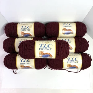 TLC Essentials Red Heart 7 madejas 6 oz. Hilo acrílico Claret 2936 descontinuado - Imagen 1 de 7
