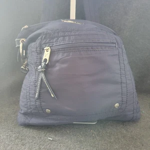 Borsa American Eagle Outfitters tracolla blu navy tasche gialle interne preppy - Foto 1 di 13