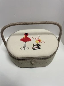Scatola cesto da cucire vintage in vimini intrecciato grande ottime condizioni raro - Foto 1 di 7
