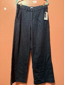 Pantalones de mezclilla regulares Time and Tru para mujer 12 azules tiro alto pierna ancha nuevos - Imagen 1 de 9