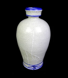 Studio Art Pottery Schoenfeld Signed White Drip Crackle Glaze 10 1/2" Vase 1970s - Picture 1 of 11