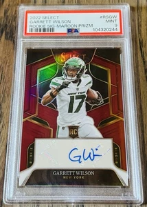 Garrett Wilson 2022 Select Rookie Signatures Granate Prizm #’d/60 PSA 9 - Imagen 1 de 2