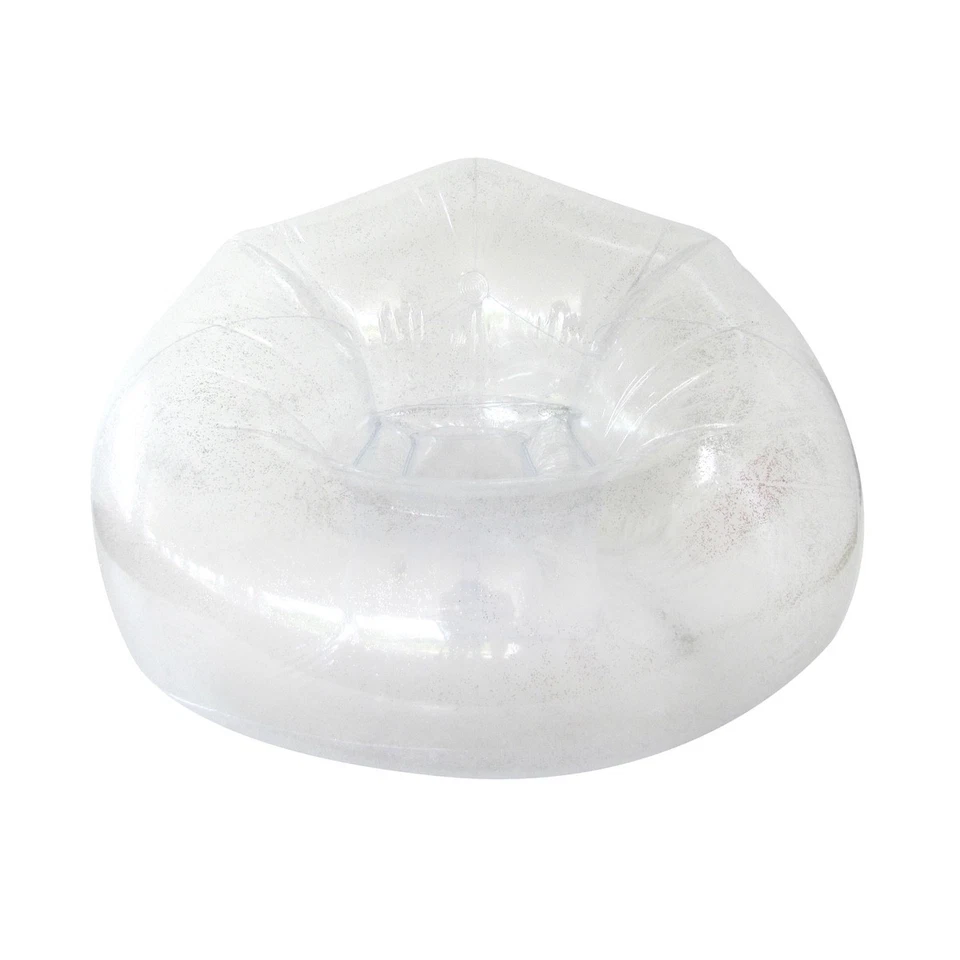 Серебряный блестящий прозрачный надувной стул надувной общежитие комната подросток спальня домашний декор - Изображение 1 из 4