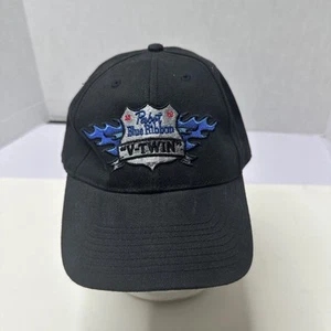 Pabst Blue Ribbon PBR V-Twin Black Baseball Hat Cap Adjustable - Picture 1 of 7
