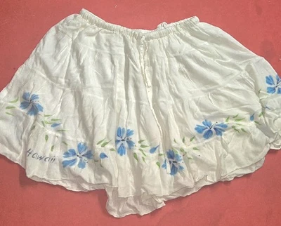 🌟 Falda Hawaiana Niña Talla Pequeña 100% Rayón Blanco  Foto 1 de 3