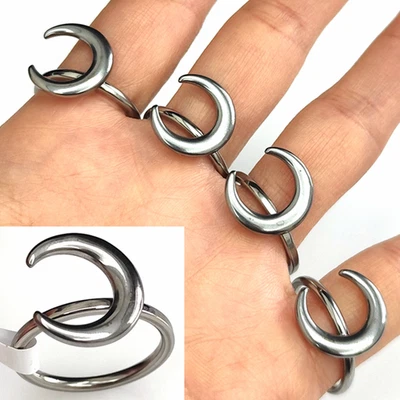 Lote al por mayor de 20 piezas de anillos de luna de acero inoxidable para mujeres amantes joyas regalo Foto 1 de 4