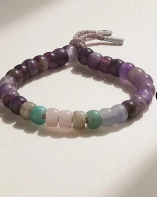 CAROLINA BUCCI Forte Beads Big Sur Bracelet PURPLE Cord Sun Gold 18k Rose Gold - Image 1 of 4