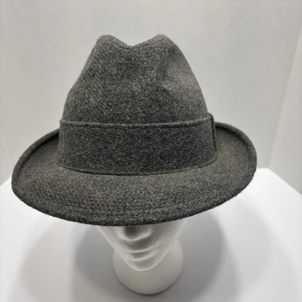Sombrero Fedora Penney’s Towncraft Gris Para Hombre Talla Mediana 7-7 1/8 Lana De Colección Foto 1 de 4