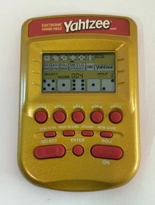 Vintage Yahtzee Electronic Handheld Game Gold & Red 2002 Hasbro WORKS GREAT - Picture 1 of 9