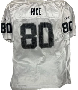 Vintage 90s Oakland Raiders Jersey Mens XL White Reebok Jerry Rice #80 NFL - Picture 1 of 9