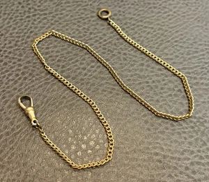 "Cadena de reloj antigua vintage Art Deco de relleno de oro de 15""" - Imagen 1 de 7