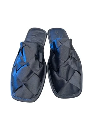 Sam Edelman Mujer Talla 5.5M Azul Sombra Mula Rhys Tejido Satinado Puntera Redonda Foto 1 de 4