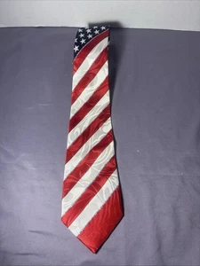 Corbata de cuello Steven Harris bandera americana EE. UU. patriótica con brillo añadido - Imagen 1 de 7