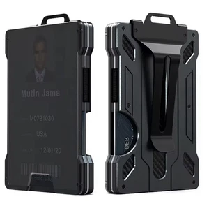 Slim Tactical Wallet for Men Aluminum Card Holder Compact Up To 15 Cards - Picture 1 of 5