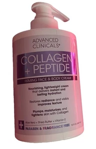 ADVANCED CLINICS | COLLAGENE + PEPTIDE Crema Rassodante Viso e Corpo 444ml - Foto 1 di 4
