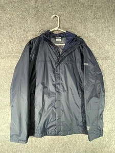 Columbia Sportswear Jacket Large Rain Omni-Tech Waterproof Hooded Blue - Picture 1 of 5