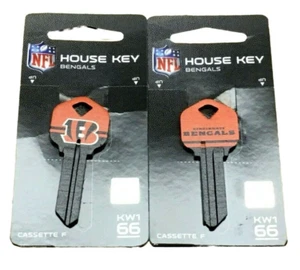 2 NFL Officially Licensed Football Cincinnati Bengals House key Blanks KW1 #66 - Picture 1 of 1