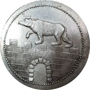 Anhalt Bernburg 1806 2/3 Thaler Aunc Taler Silver Coin Germany Bear On The Wall - Picture 1 of 9