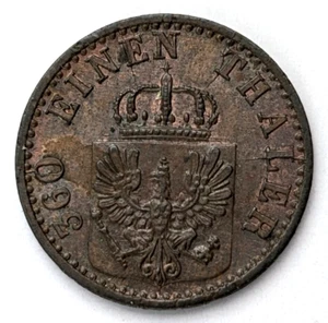 1868-A German States Prussia 1 Pfennig Coin - Picture 1 of 4