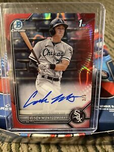 2022 Bowman Chrome Colson Montgomery RC RED REFRACTOR AUTO /5 SSP Autograph