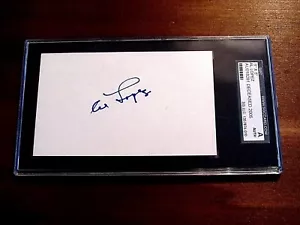 AL LOPEZ DODGERS ROBINS CHICAGO WHITE SOX HOF SIGNED AUTO VINTAGE INDEX CARD SGC - Picture 1 of 3