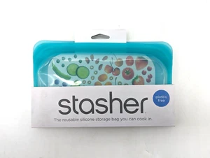 Stasher Reusable Silicone Storage Bag, Food Storage Container, Snack Size - Aqua