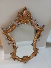 Gold Silver Black Forest Carved Ornate Raschella Collection Wall Mirror Italian