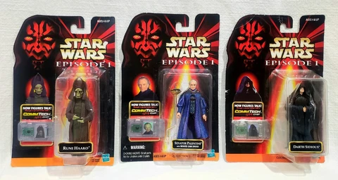 Senator Palpatine Darth Sidious Rune Haako|3x Figure Lot Star Wars EP1*NOT MINT Cover