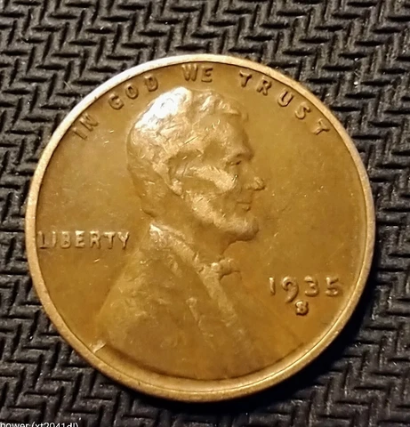 1935-S Lincoln 1c Wheat Penny-Excellent circulated condition-RPM, "L" in Rim Cover