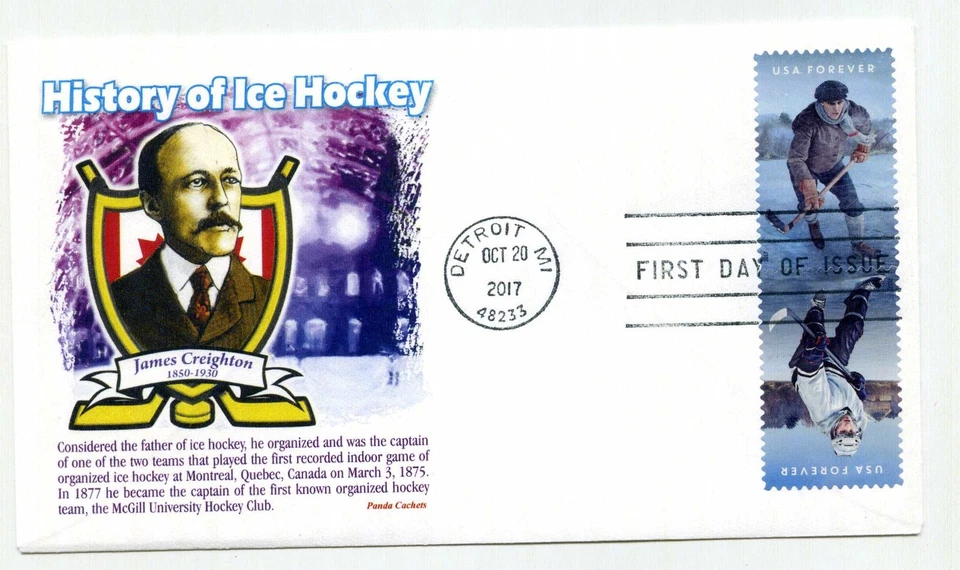 5252-53 History of Hockey, on one Panda Cachets (Creighton), FDC - Image 1 of 1