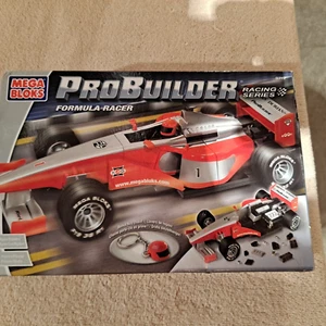 MegaBloks ProBuilder - Formula Racer #9717 + Blue Car - W Rain Tyres (2 Cars) - Picture 1 of 8