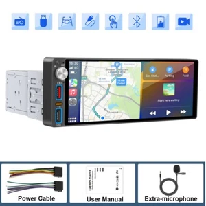 Single Din Car Stereo Wireless Apple Carplay 6.9 Touchscreen Bluetooth Radio AM - Picture 1 of 9